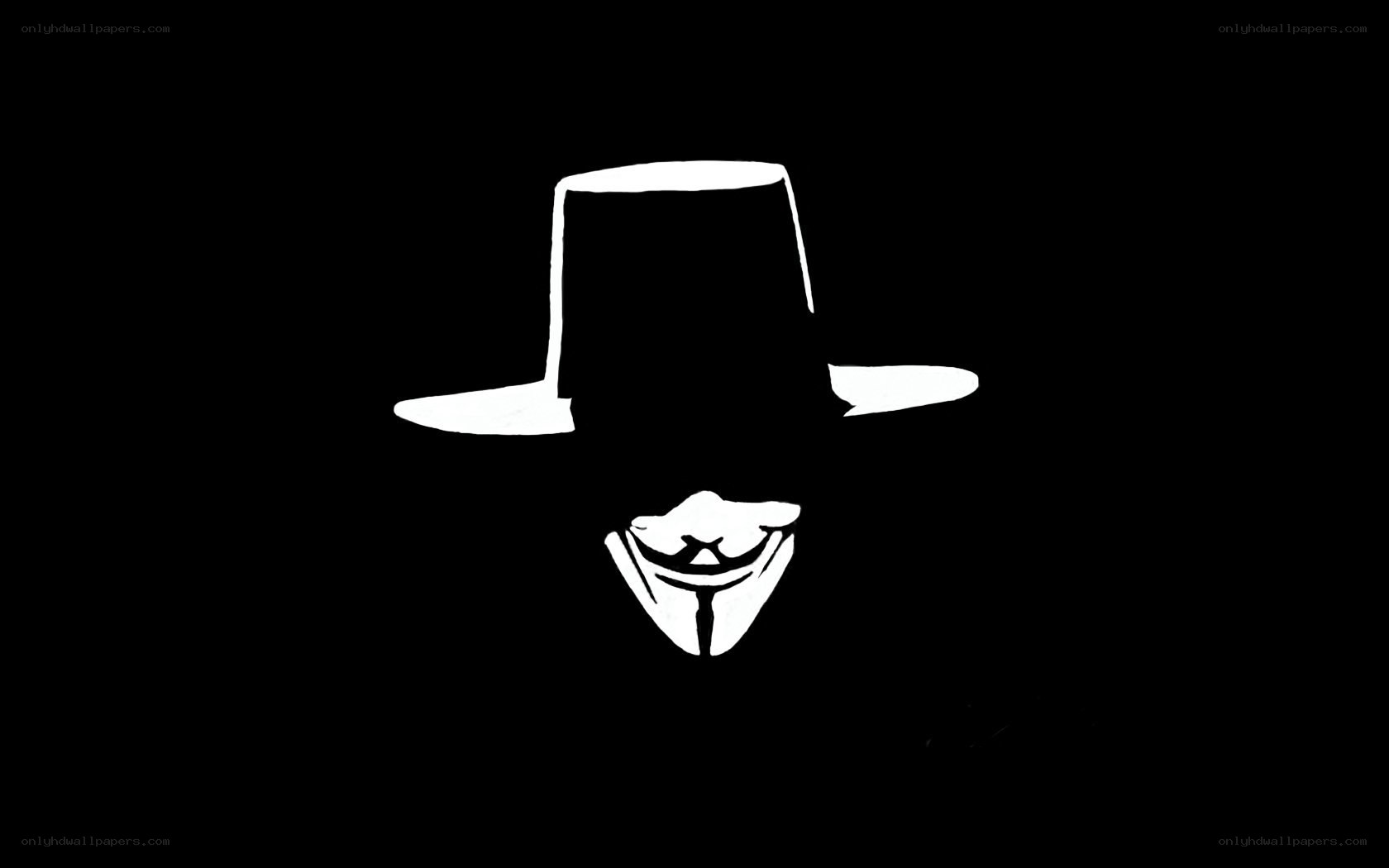 Guy Fawkes mask silhouette