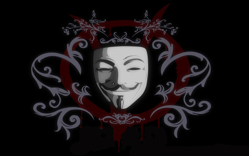 Guy Fawkes mask with ornate design