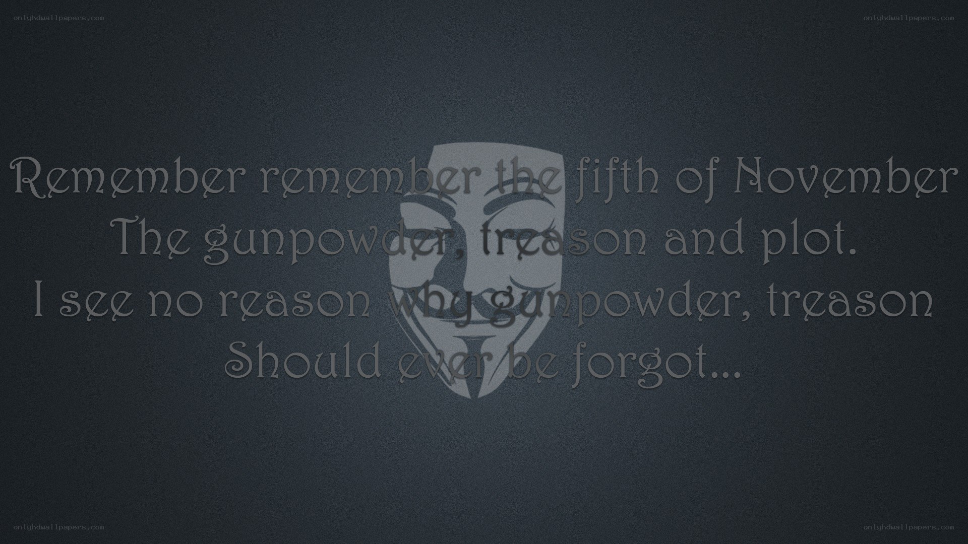 Guy Fawkes mask with quote
