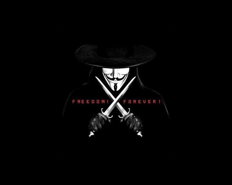 Guy Fawkes mask with swords