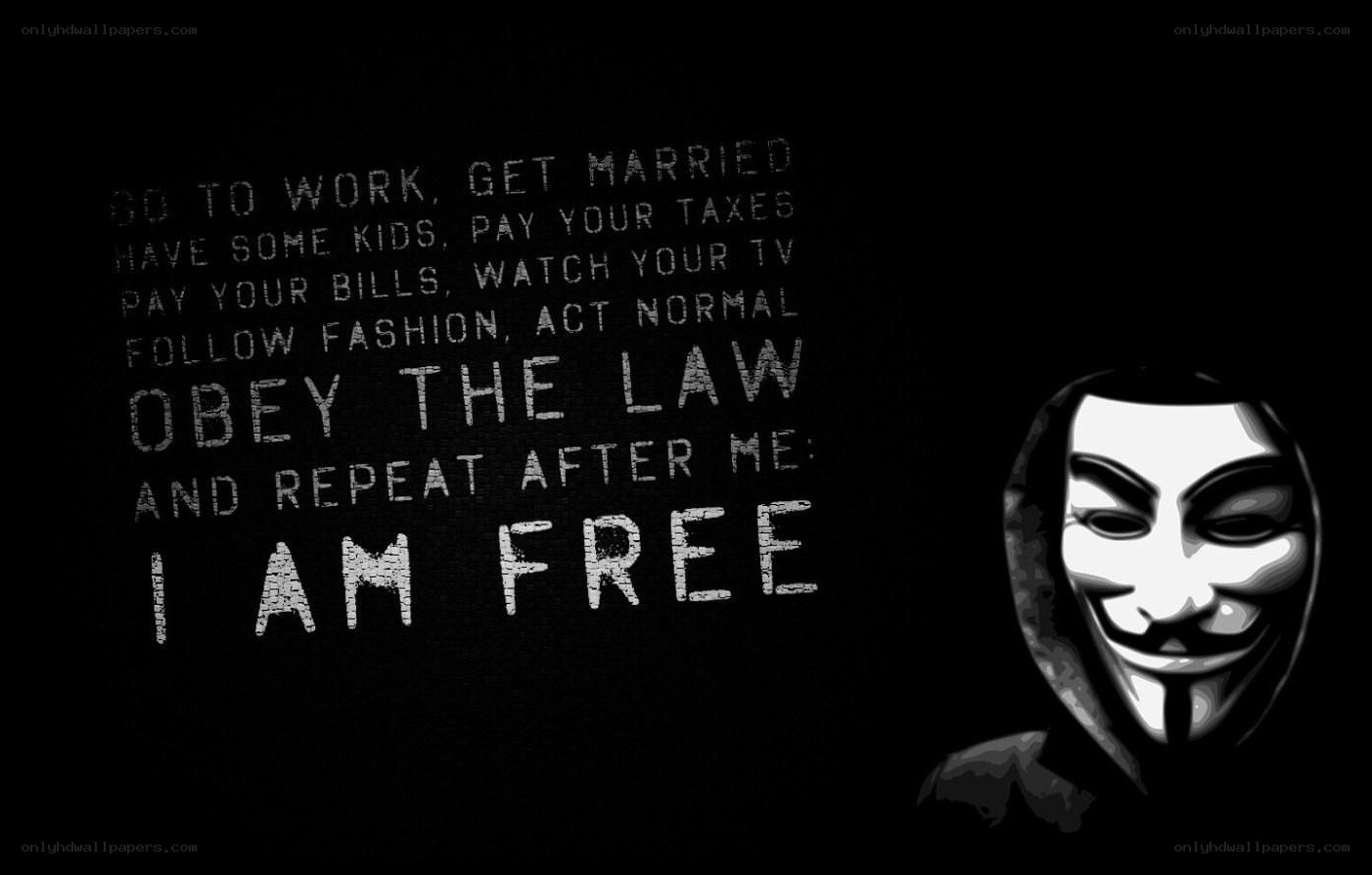 Guy Fawkes mask with text