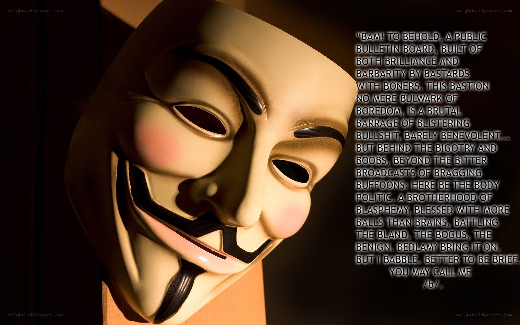 Guy Fawkes mask with text