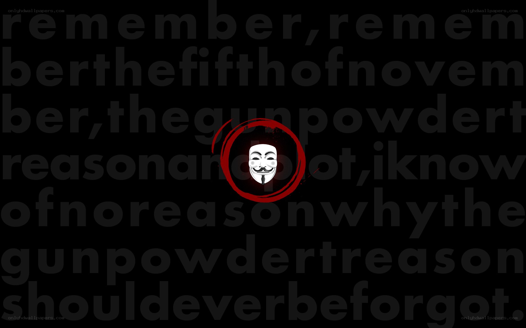 Guy Fawkes mask with text