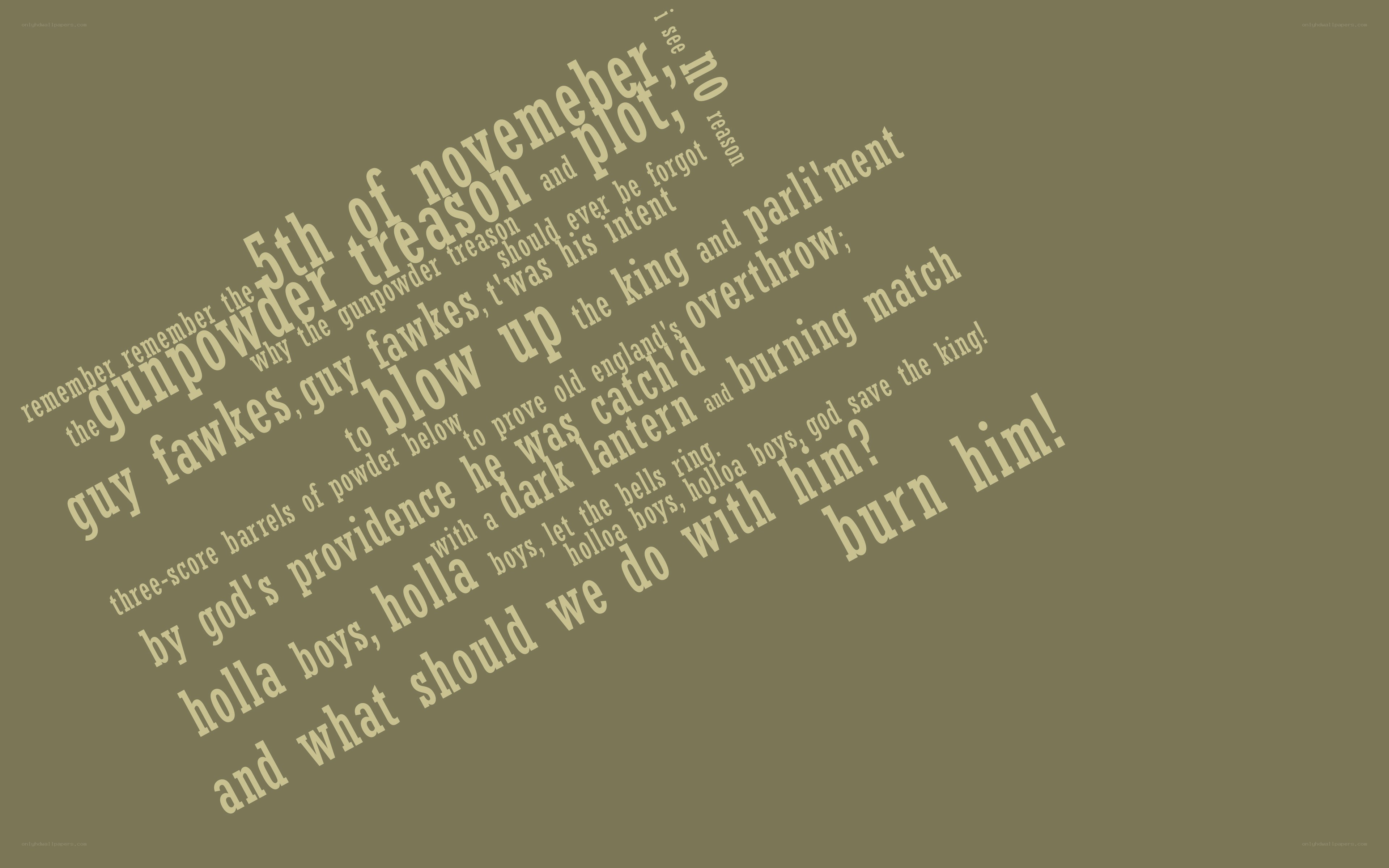 Guy Fawkes text art