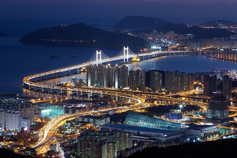 Gwangan Bridge at Night — Blue