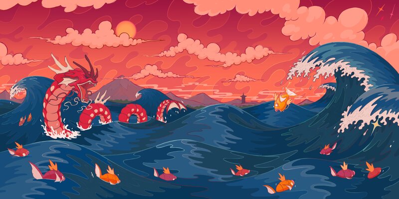 Gyarados in Ocean