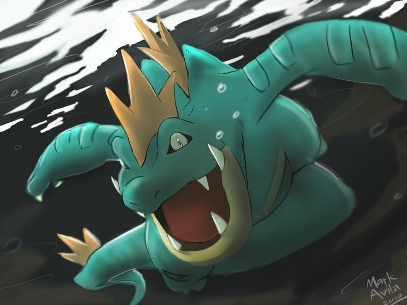 Gyarados in Water — Teal