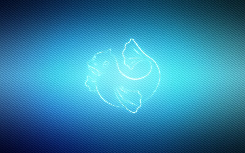 Gyarados outline on blue background