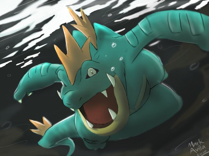 Gyarados swimming underwater