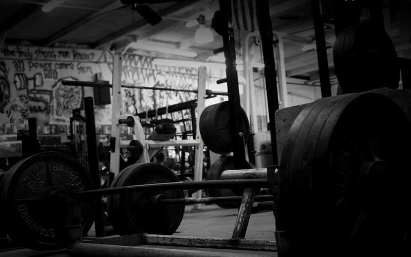 gym equipment in black and white