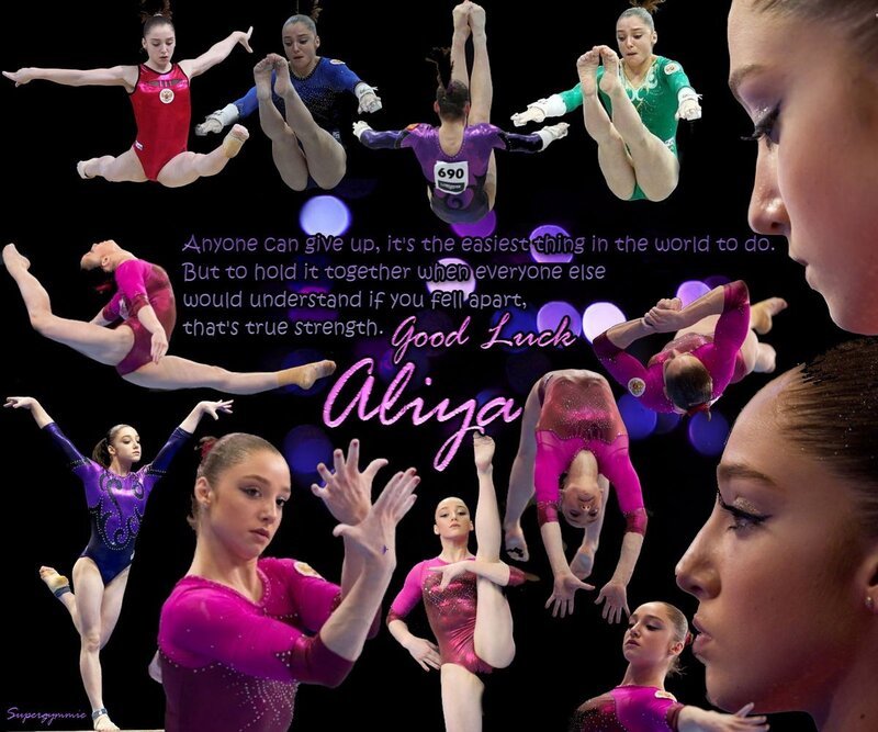 Gymnast collage with quote