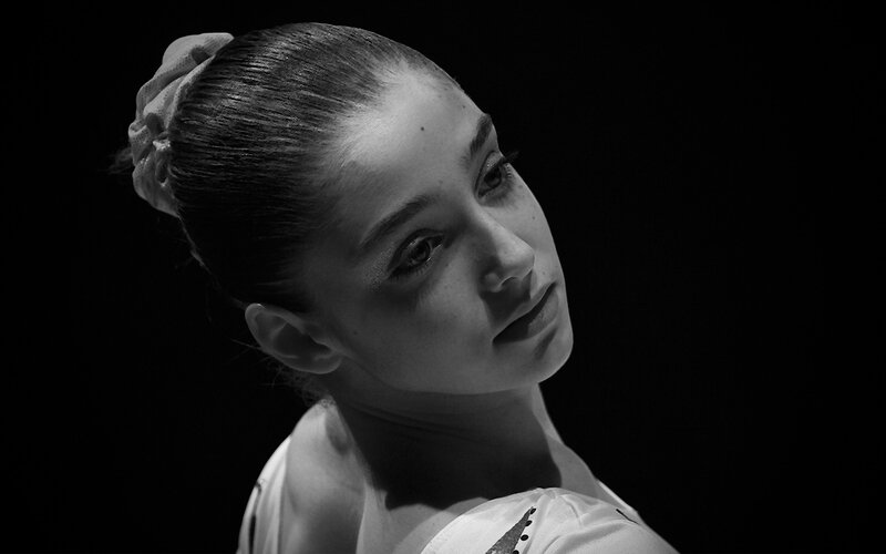 gymnast in black and white