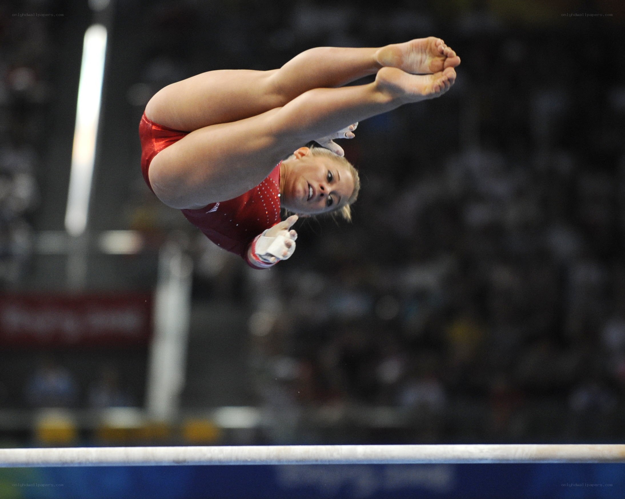 gymnast in mid-air
