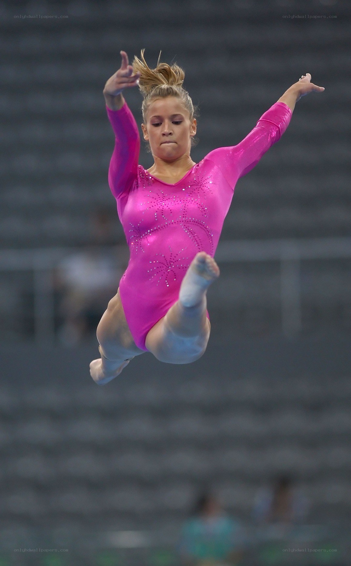 gymnast in mid-air