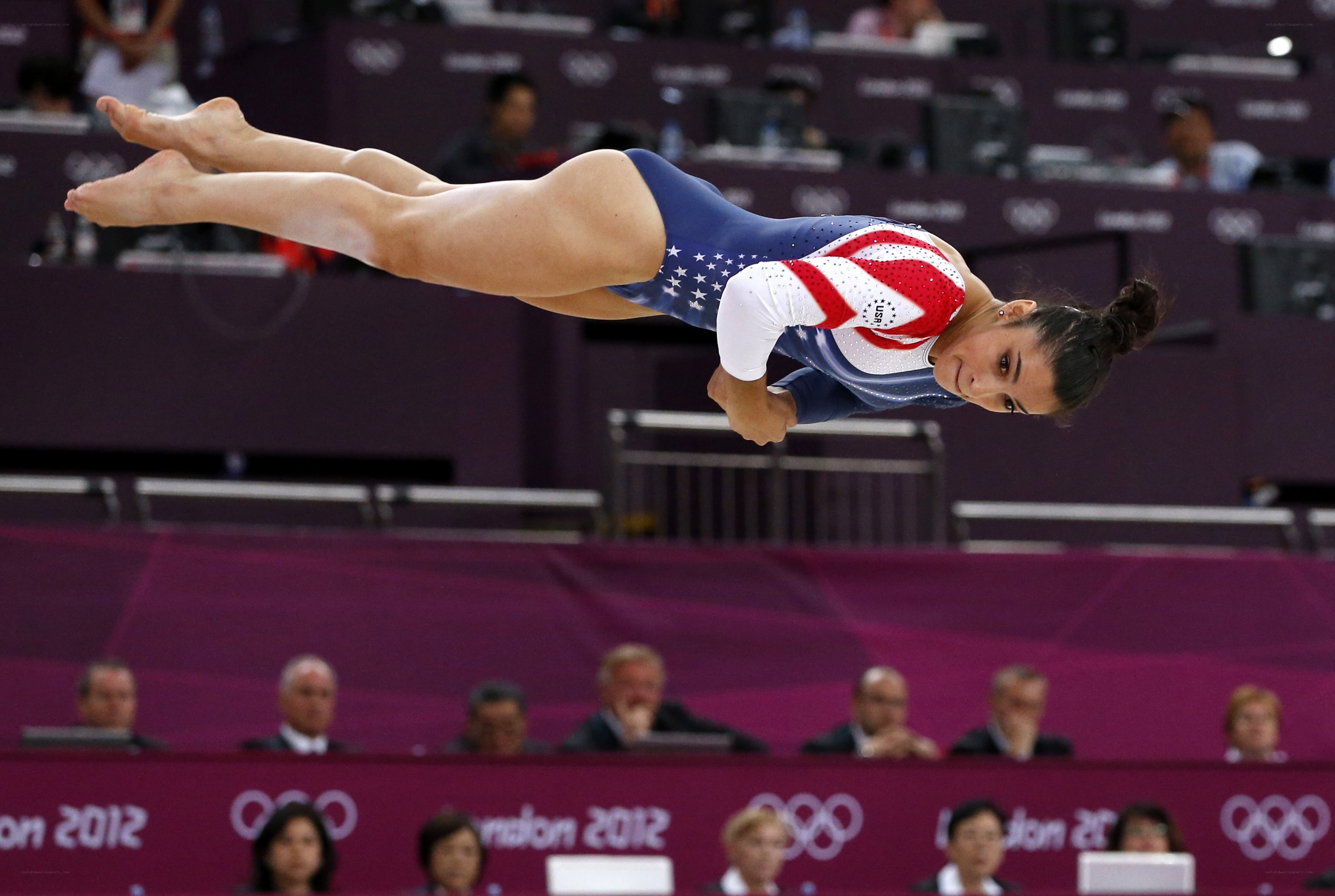Gymnast in mid-air