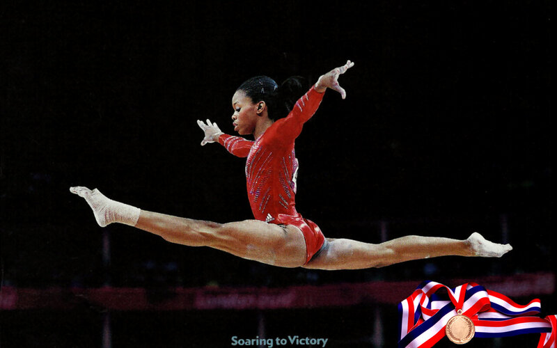 Gymnast in Mid-air — Red