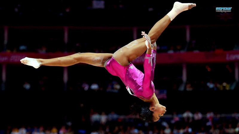 Gymnast in Pink Leotard — Dynamic
