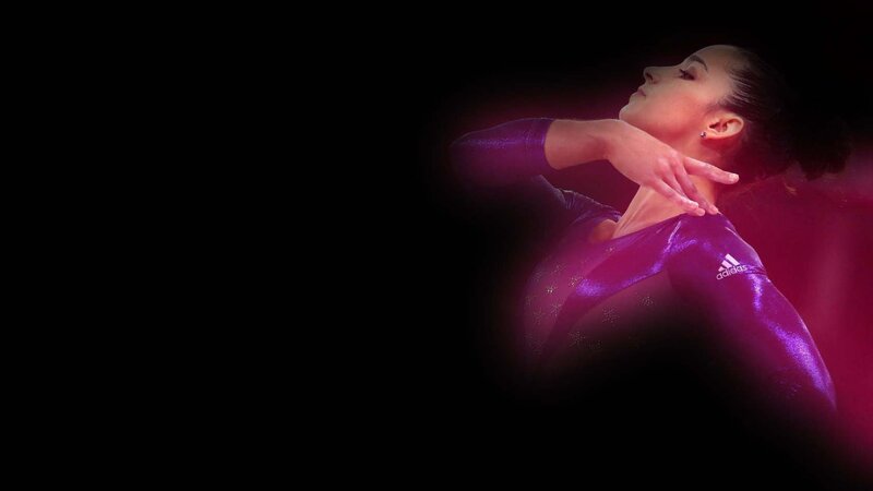 Gymnast in Purple Leotard — Dramatic, Photograph