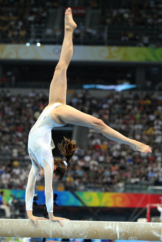 gymnast on balance beam