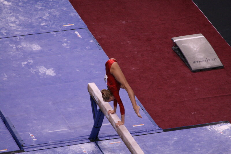 Gymnast on balance beam