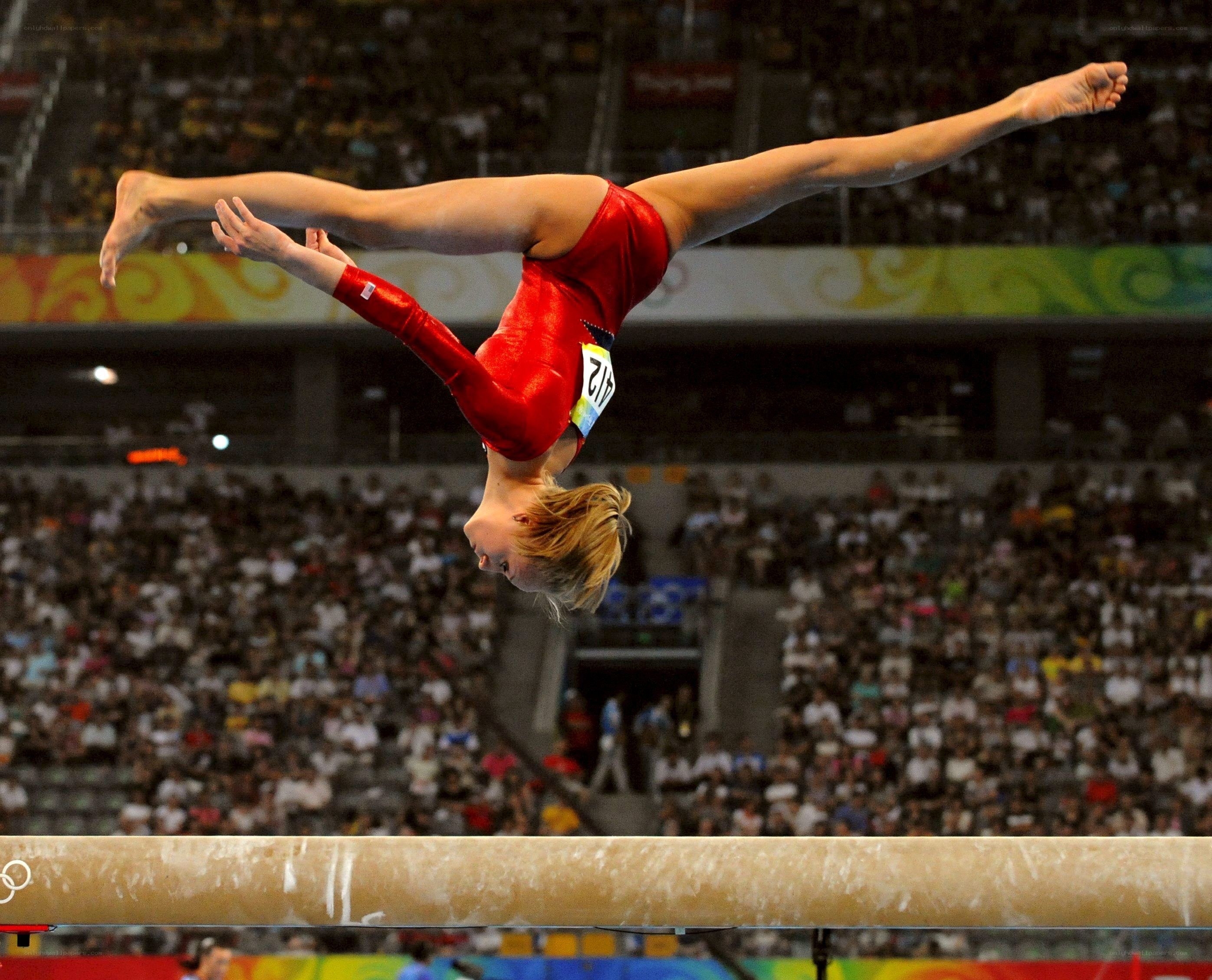 gymnast on balance beam