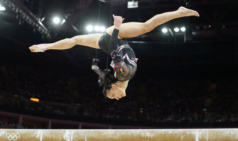 Gymnast on balance beam