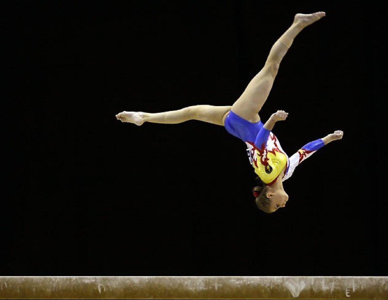 Gymnast on Balance Beam — Black