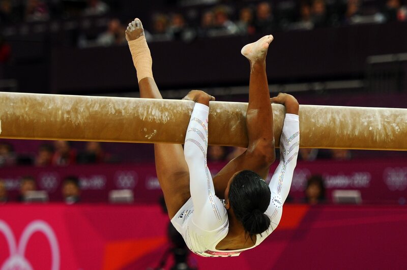 Gymnast on Beam — White