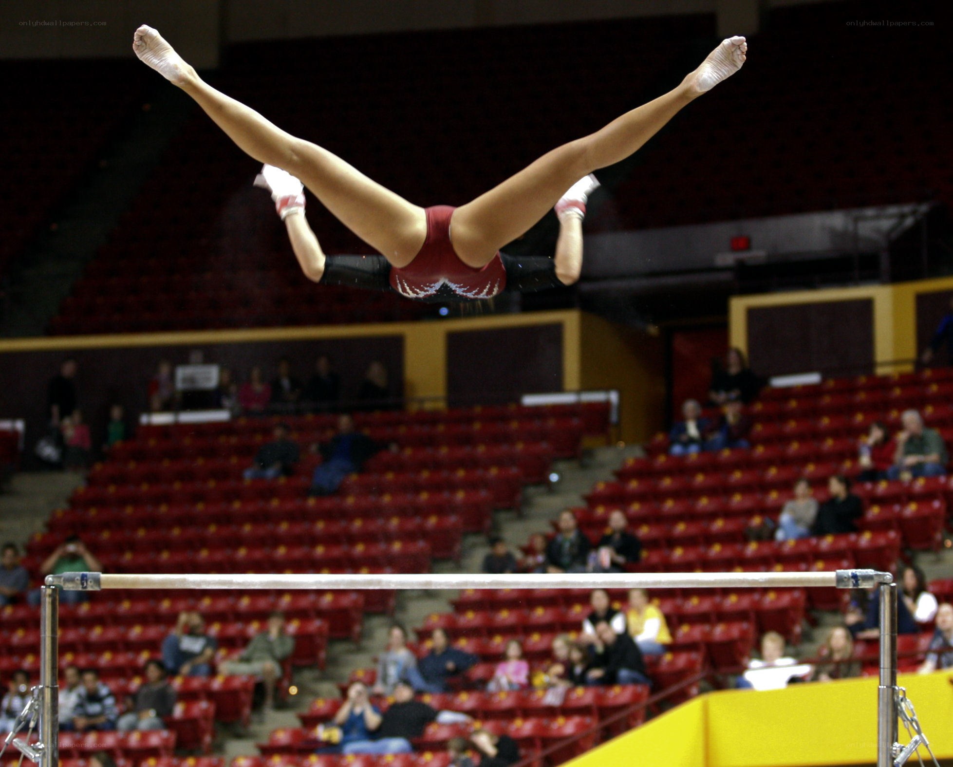gymnast on high bar