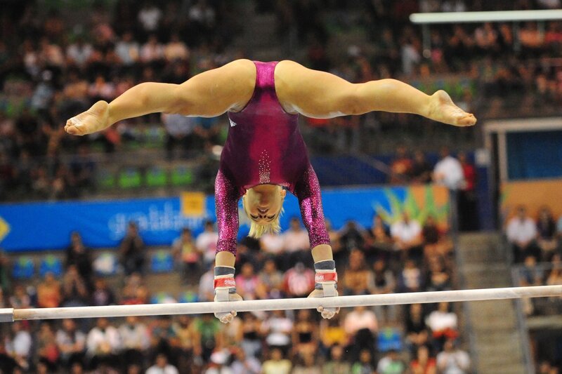gymnast on high bar