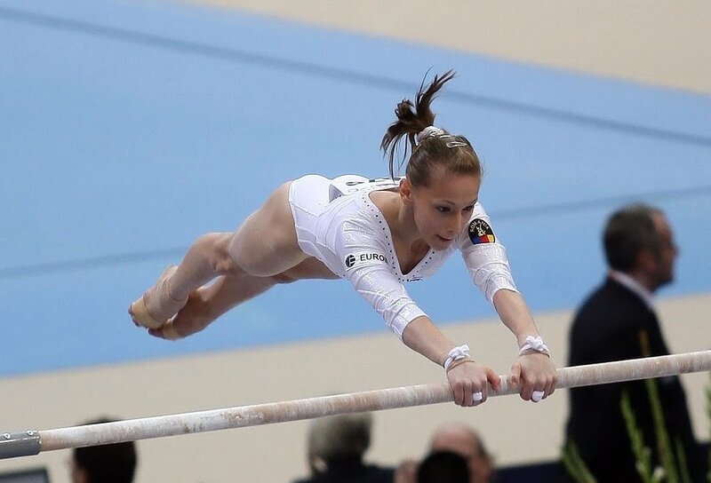 Gymnast on High Bar — White