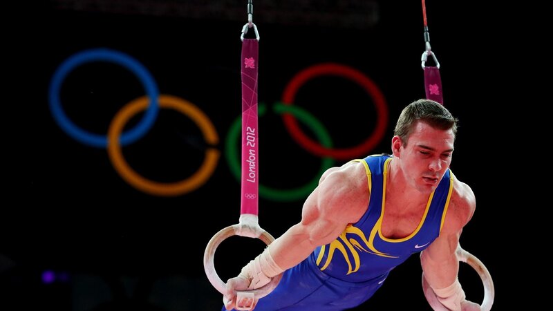 Gymnast on Rings — Blue