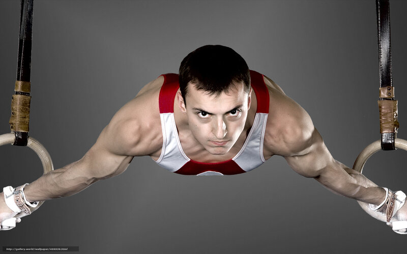 Gymnast on Rings — Gray