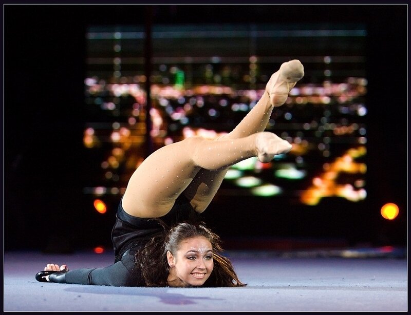 Gymnast performing a split