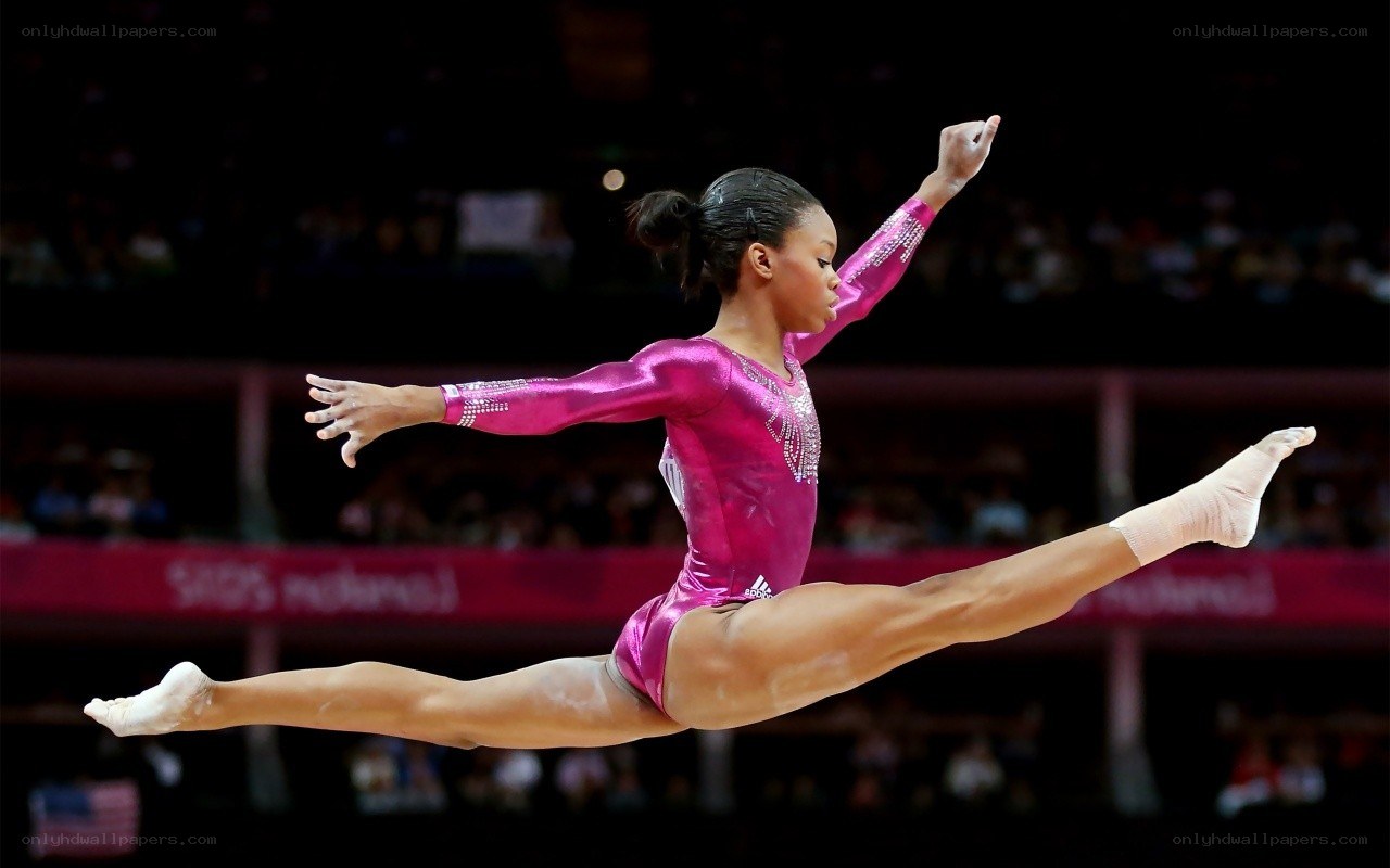 Gymnast performing a split