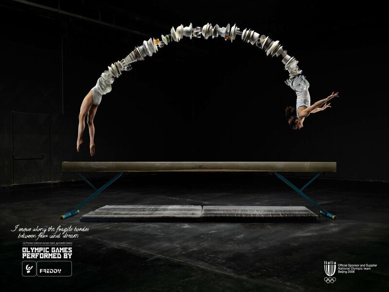 Gymnast Performing Flip — Black, Dramatic
