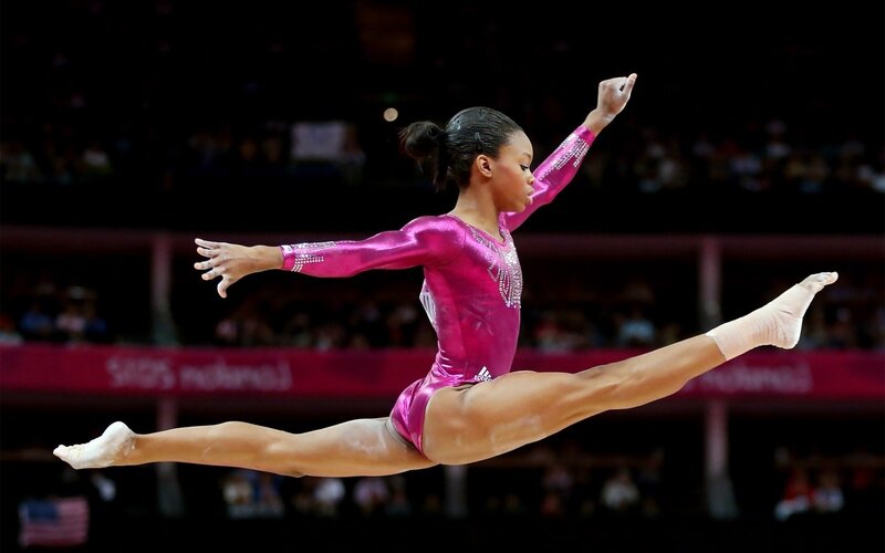 Gymnast Performing Split — Pink