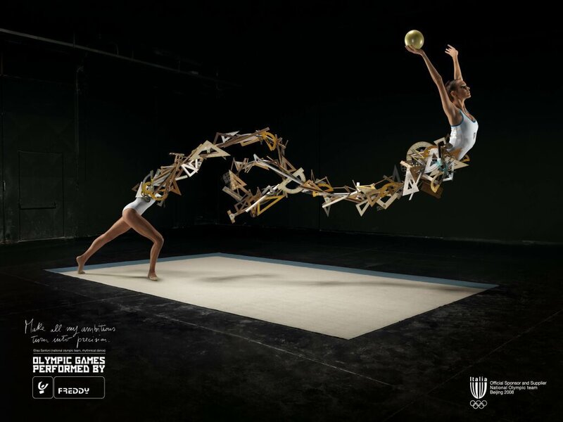Gymnast with artistic motion