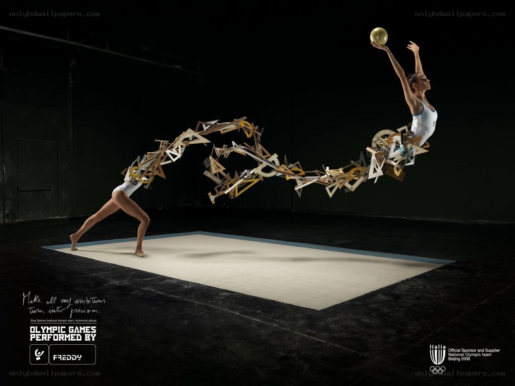 Gymnast with artistic motion