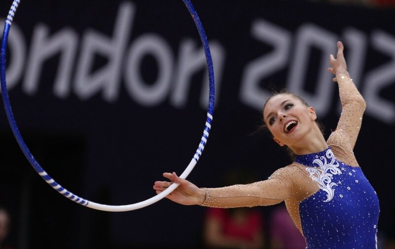 Gymnast with Hoop — Blue