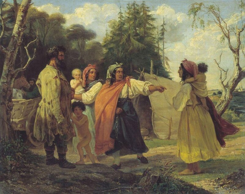 Gypsy camp scene