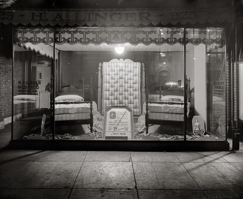 H.A. Linger Bedding Store Window
