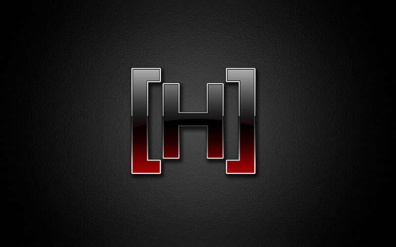 [H] logo on black background