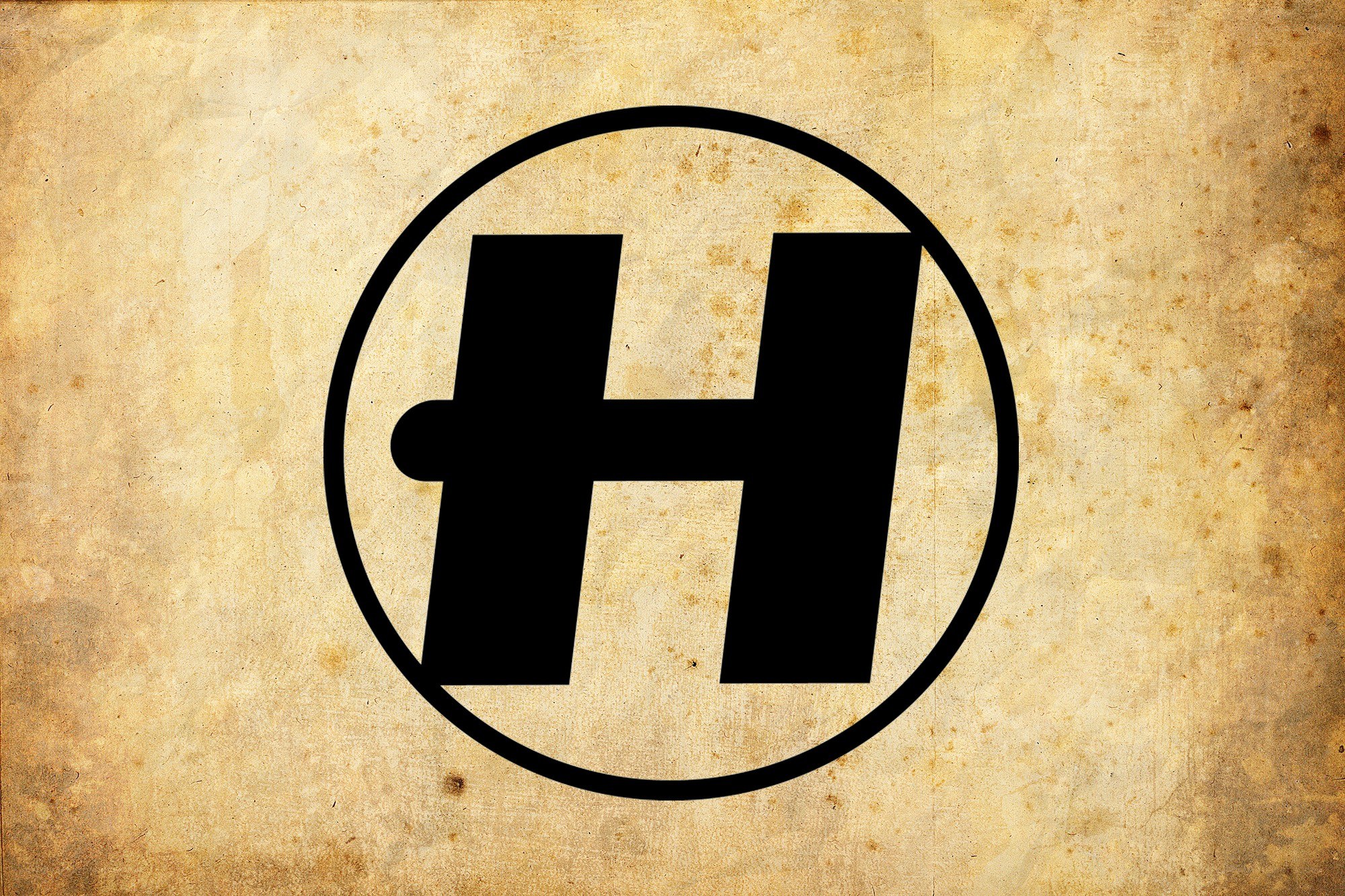 H logo on vintage paper