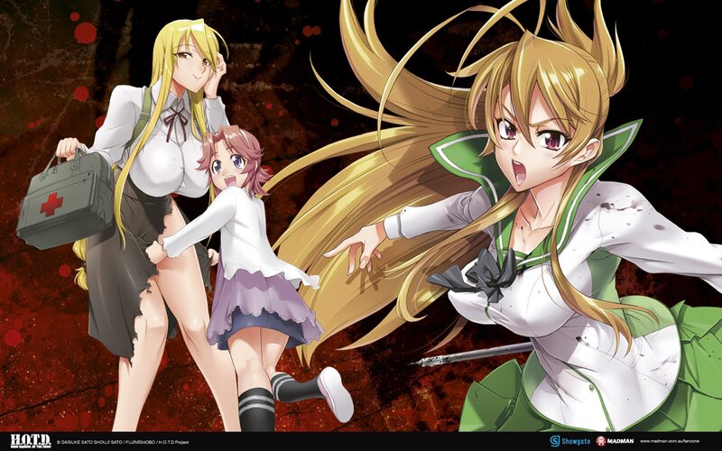 H.O.T.D anime characters in action