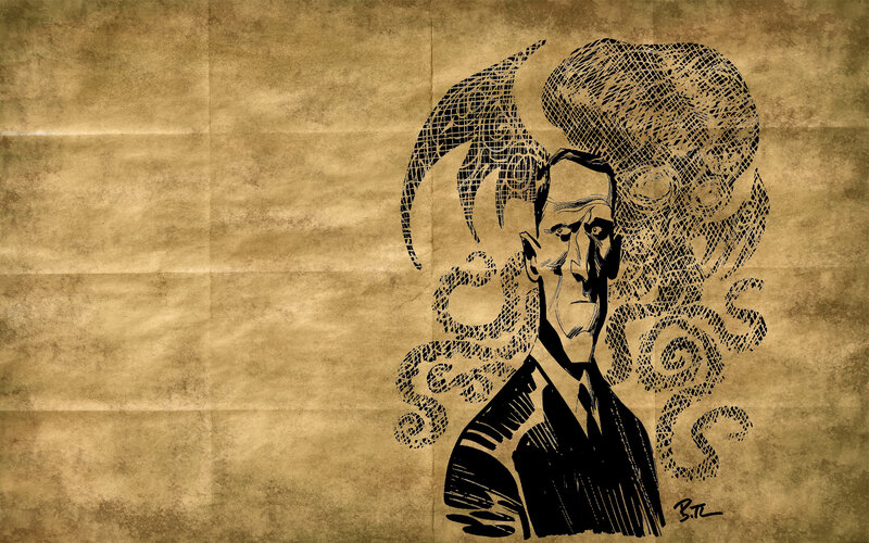 H.P. Lovecraft with Cthulhu