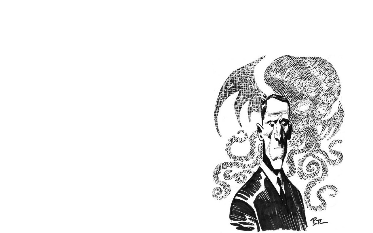 H.P. Lovecraft with Cthulhu