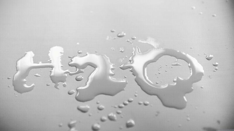 H2O Chemical Formula — Gray