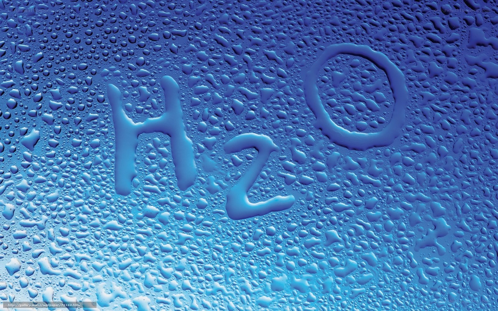 H2O written on a wet surface