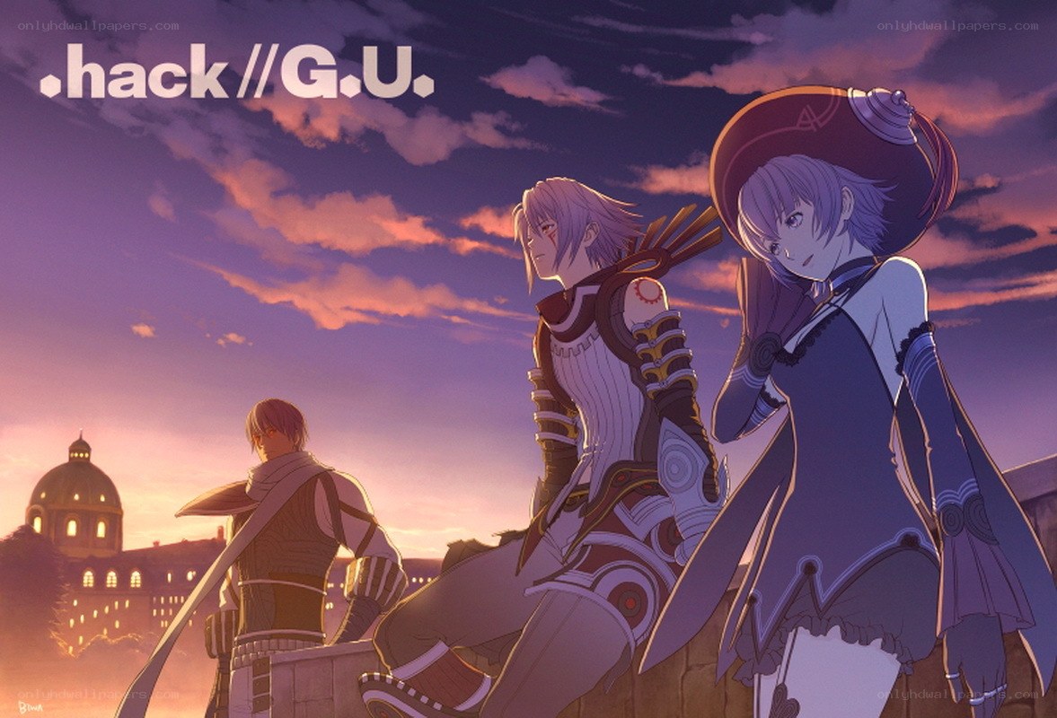 hack//G.U. characters at sunset